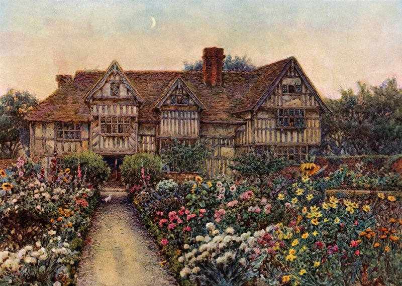 Rumwood Court, Langley, Kent (farve litho) af Ernest Arthur Rowe