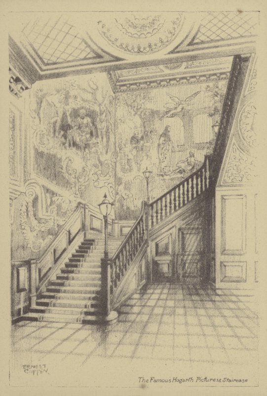 De berømte Hogarth-billeder og trappe af Ernest Coffin