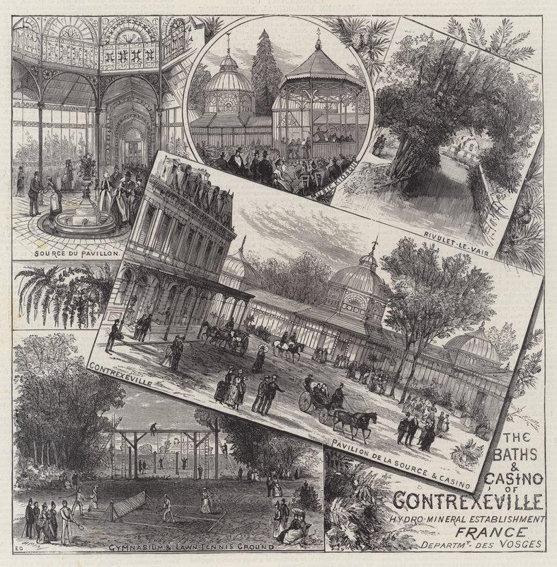 Badene og kasinoet i Contrexeville af Ernest Henry Griset