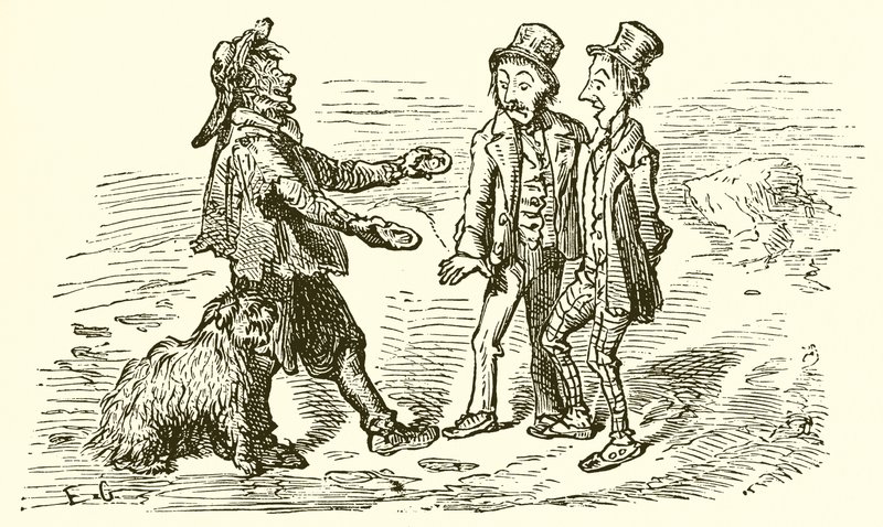 De to rejsende og østersen af Ernest Henry Griset