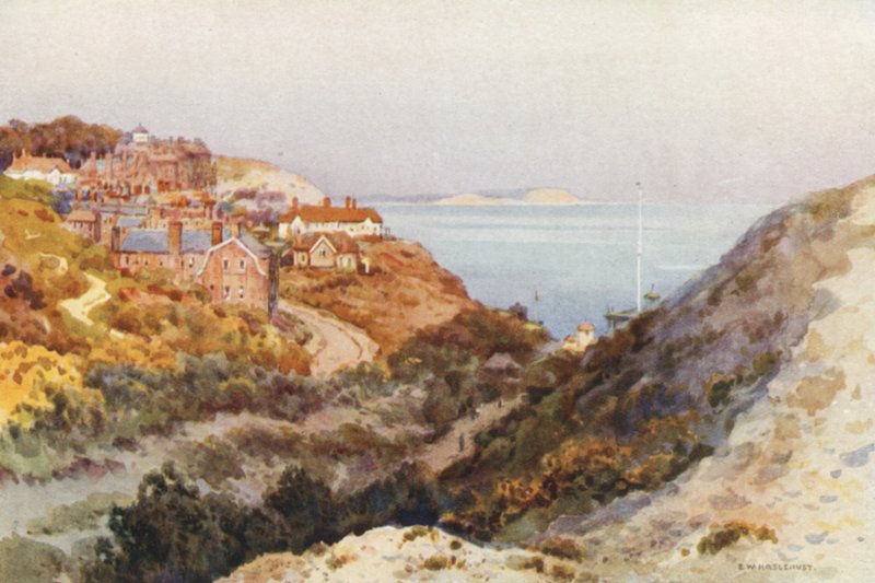 Boscombe Chine (farve litho) af Ernest William Haslehust