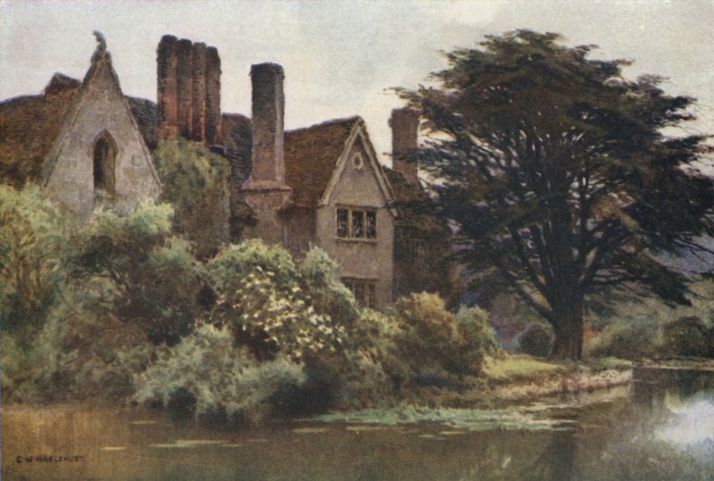 Brinsop Manor (farve litho) af Ernest William Haslehust