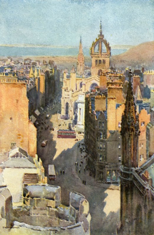 High Street (farve litho) af Ernest William Haslehust