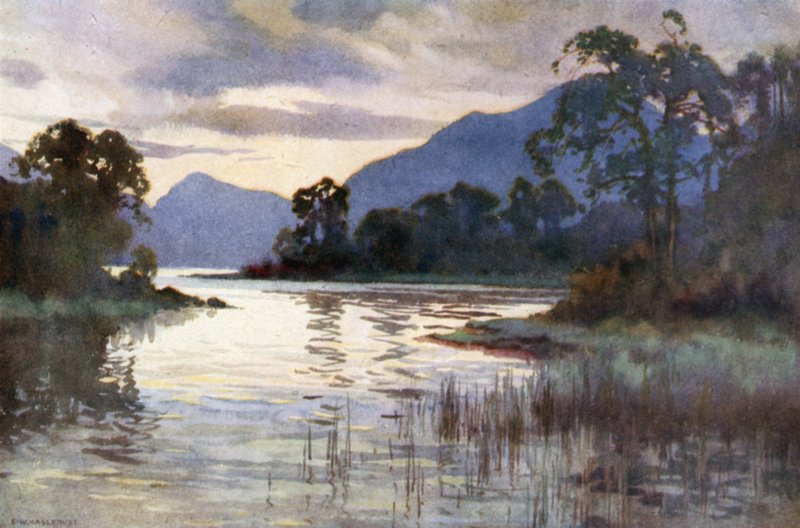 Luss Straits (farve litho) af Ernest William Haslehust