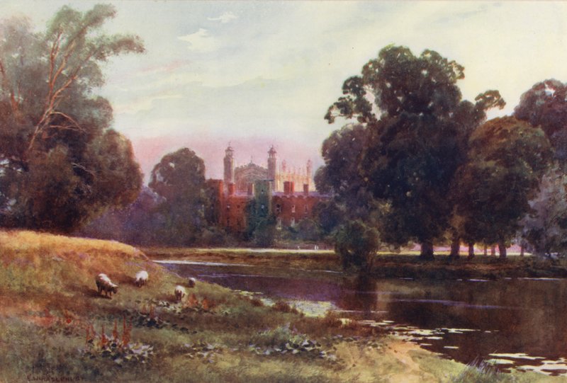 Themsen: Eton (farvelitografi) af Ernest William Haslehust