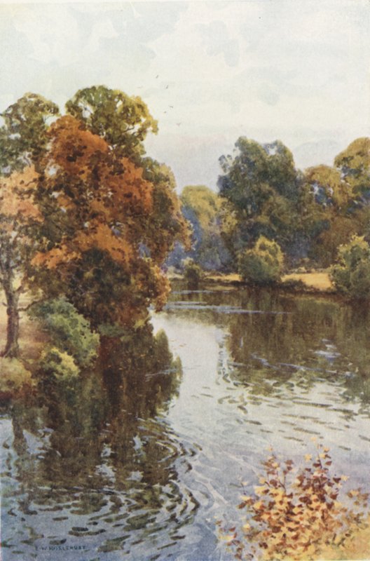 The Dee at Eaton (farve litho) af Ernest William Haslehust