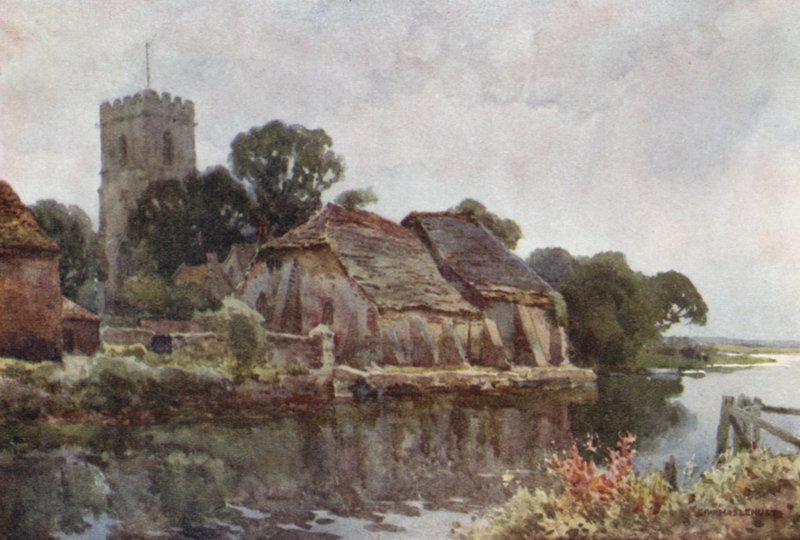 Wareham (farve litho) af Ernest William Haslehust