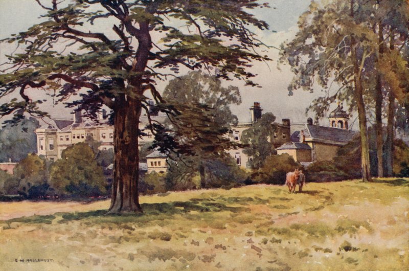 Worksop Manor (farve litho) af Ernest William Haslehust