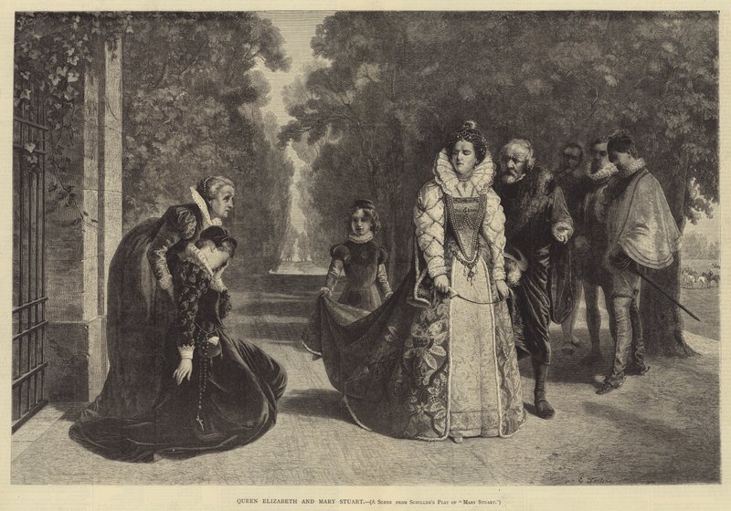 Dronning Elizabeth og Mary Stuart af Ernesto Fontana