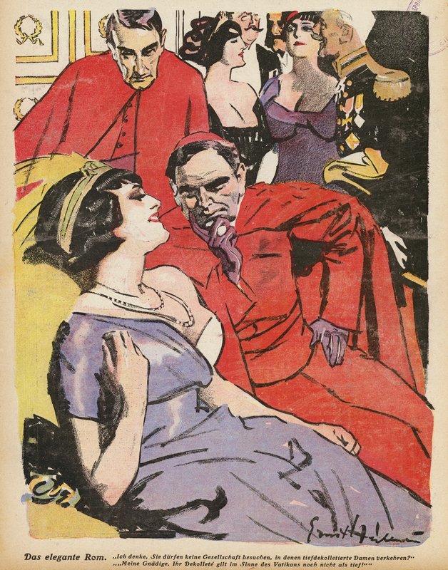 Elegant Rom (farve litho) af Ernst (after) Heilemann