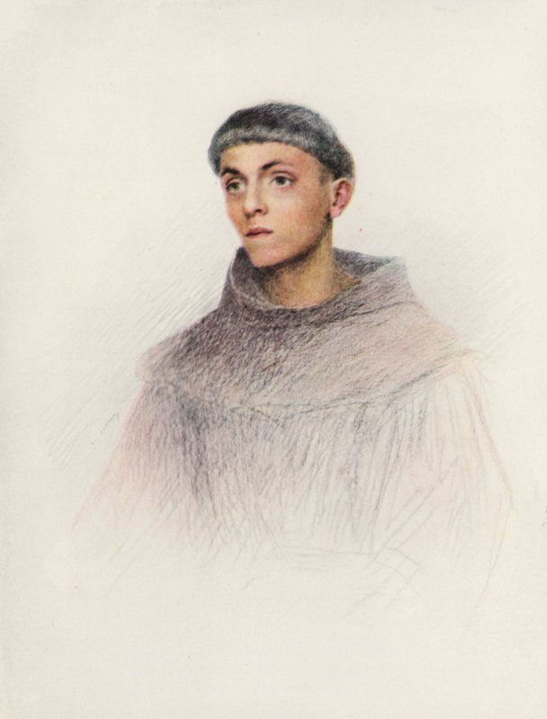 En ung broder (farvelitografi) af Eugene (after) Burnand