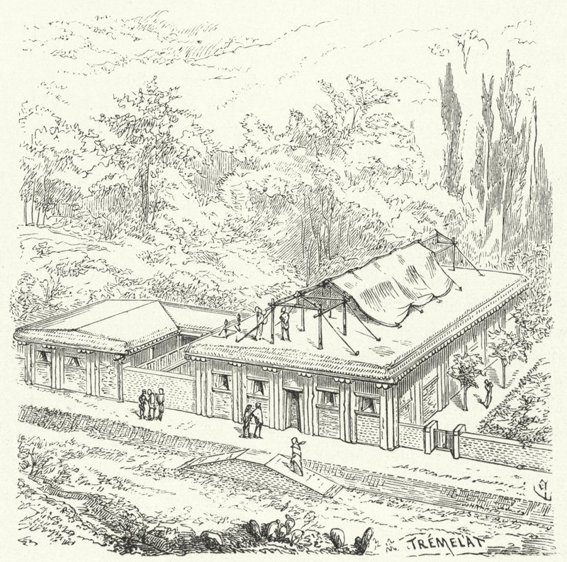 Gamle assyriske boliger af Eugene Emmanuel after Viollet le Duc