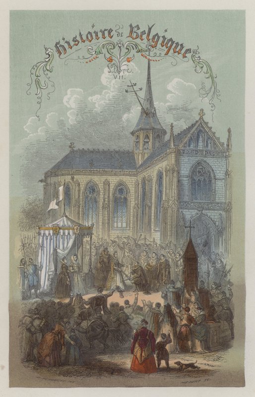 Ærkehertuginde Isabella, suveræn af de spanske Nederlande, vinder en præmie for armbrøstskydning ved Ommegang, Bruxelles, 1615 af European School