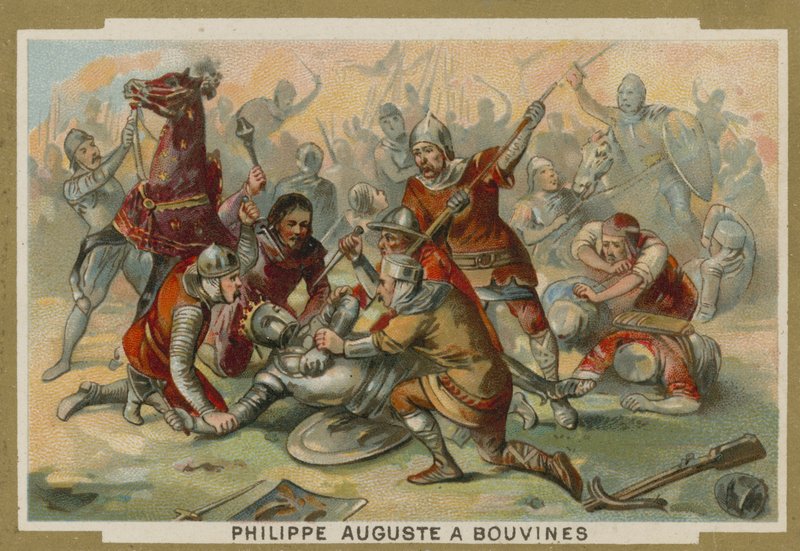 Philip Augustus af Frankrig løsnede sig ved slaget ved Bouvines, 1214 af European School