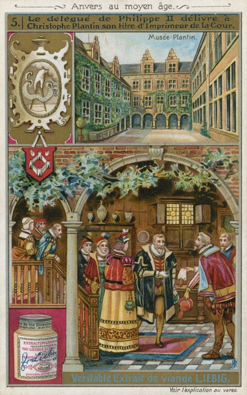 The representative of Philip II of Spain presenting Christophe Plantin with his title of Court printer  af European School