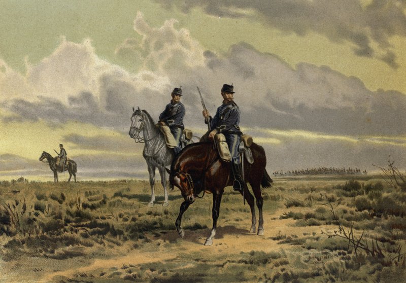 A Cavalry Advance (chromolitho) af European School