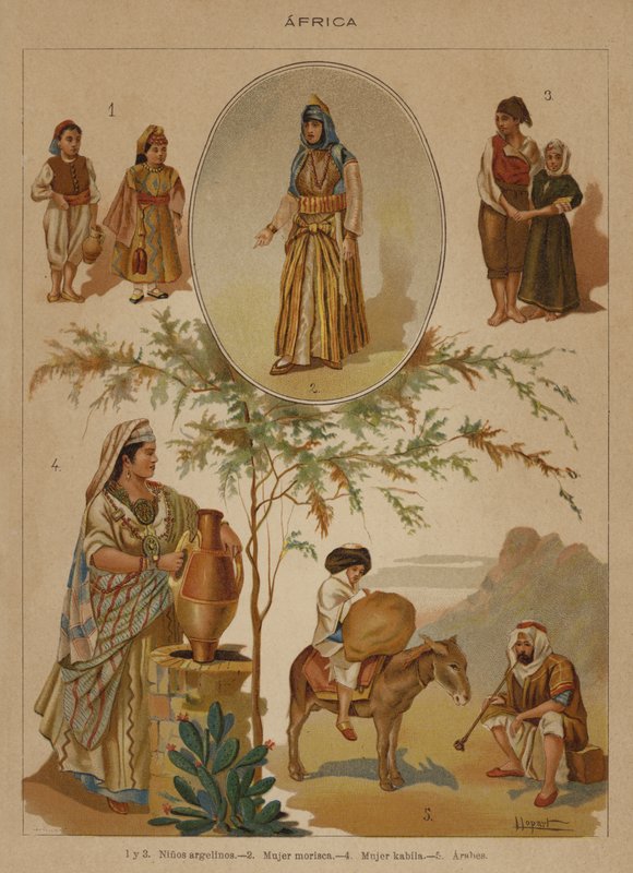 Afrika (farve litho) af European School