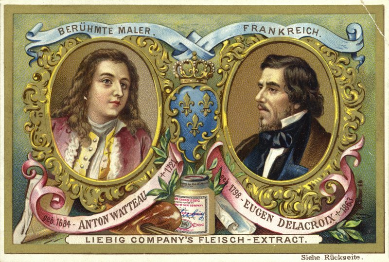 Antoine Watteau and Eugene Delacroix, French artists  af European School