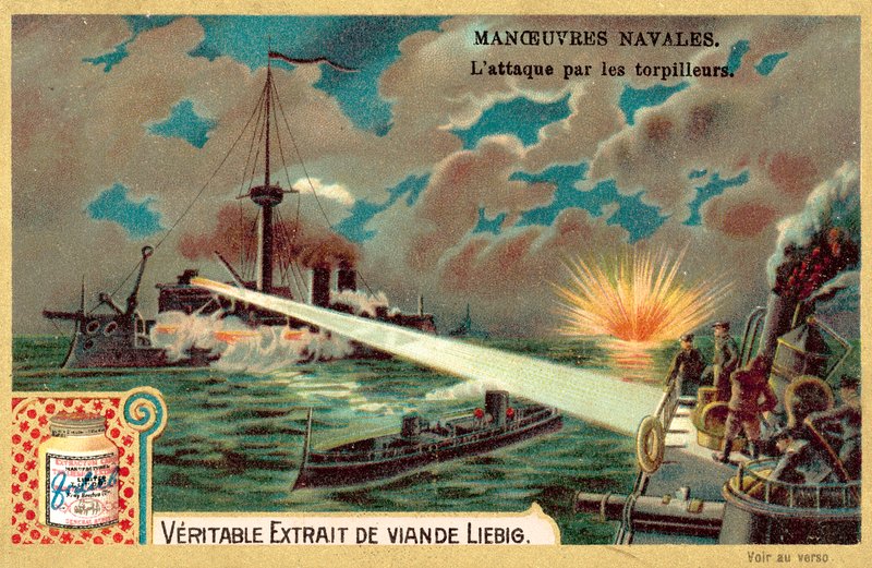 Angreb af torpedobåde (chromolitho) af European School