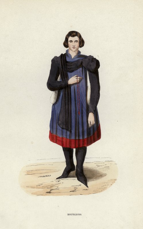 Bourgeois (farvet gravering) af European School