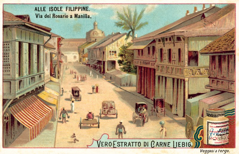 Calle Rosario, Manila (chromolitho) af European School
