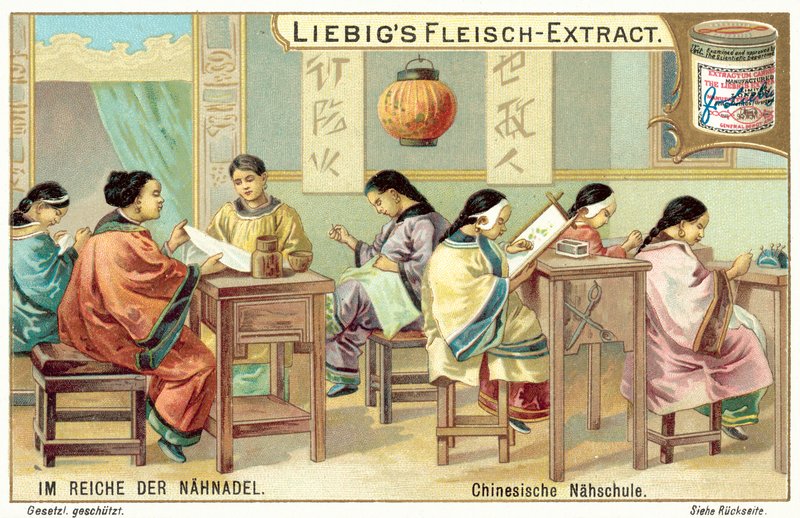 Kinesisk håndarbejdsskole (chromolitho) af European School