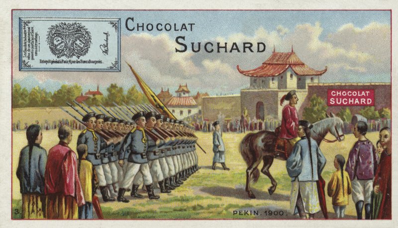 Kinesiske tropper marcherer, Beijing, 1900 af European School