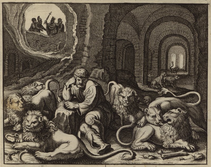 Daniel i løvenes hule (gravering) af European School