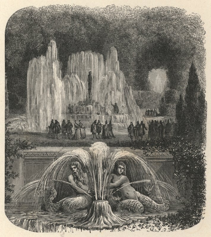 Waters of Versailles (gravering) af European School
