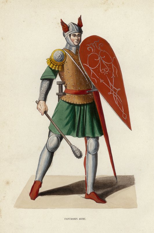 Infanteristvåben (farvet indgravering) af European School