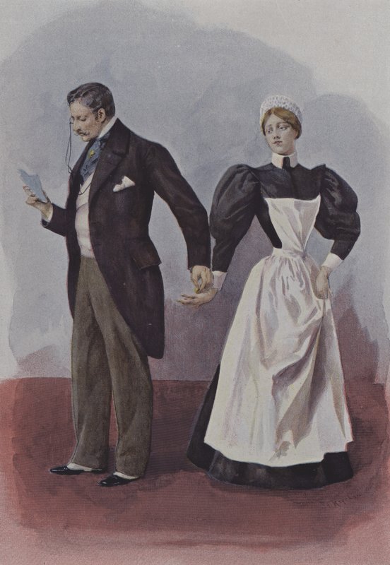 Felix og kammerpigen (farve litho) af European School