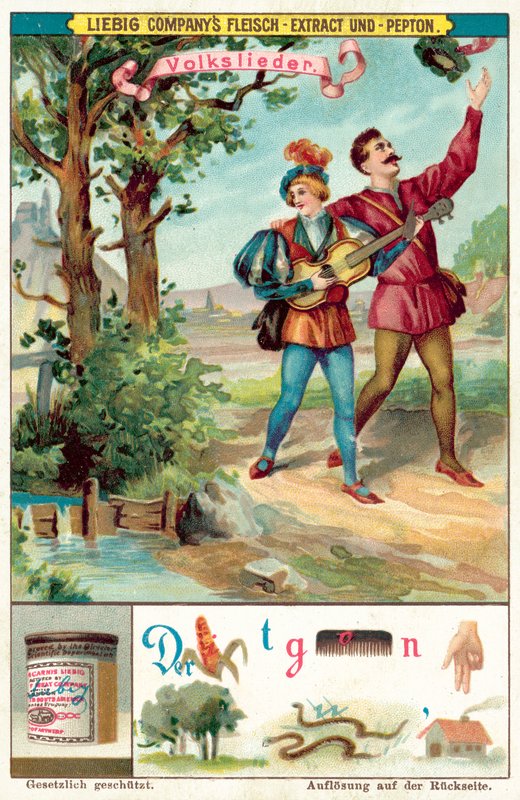 Folkesang (chromolitho) af European School