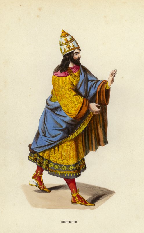 Frederik III (farvet gravering) af European School