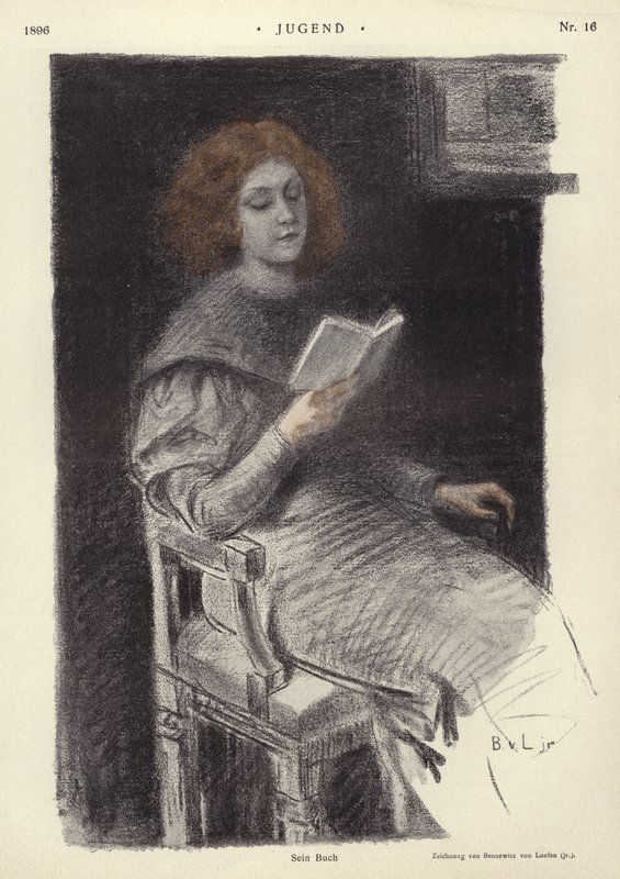 Hendes bog (farve litho) af European School
