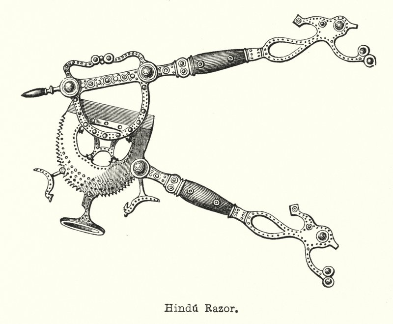 Hindu barberkniv (gravering) af European School