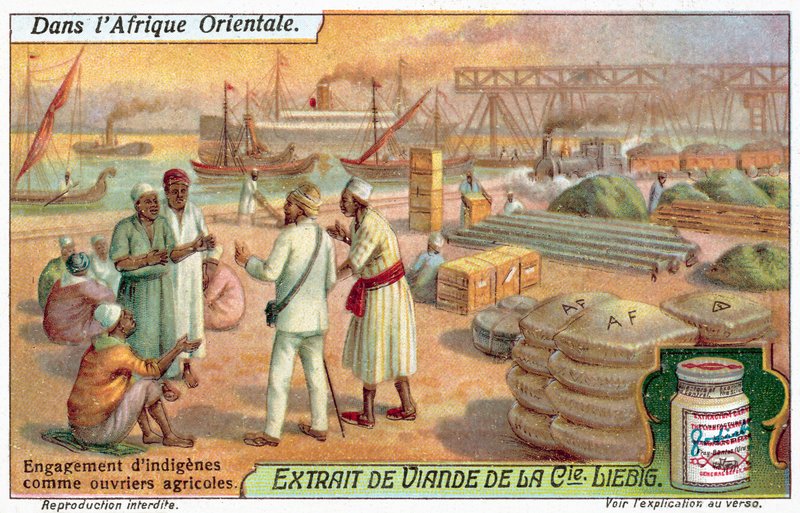 Ansættelse af indfødte landarbejdere (chromolitho) af European School