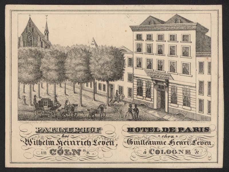 Hotel Trade Card (gravering) af European School