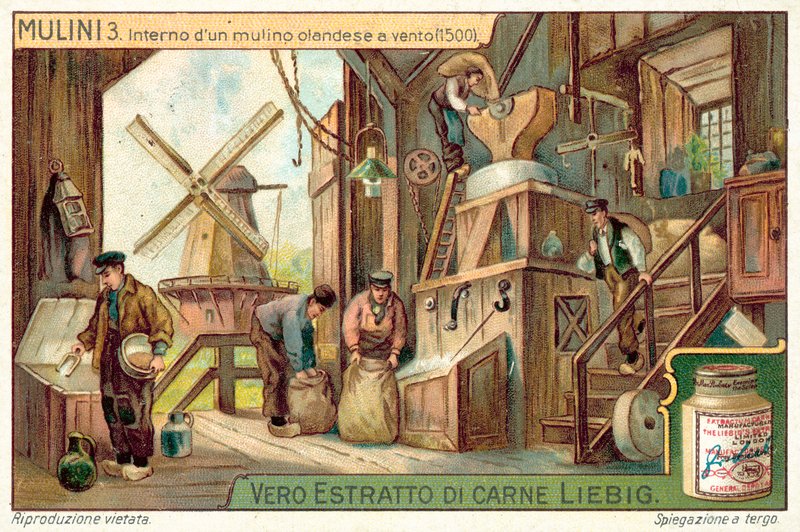 Interiør af en hollandsk vindmølle, 1500 af European School