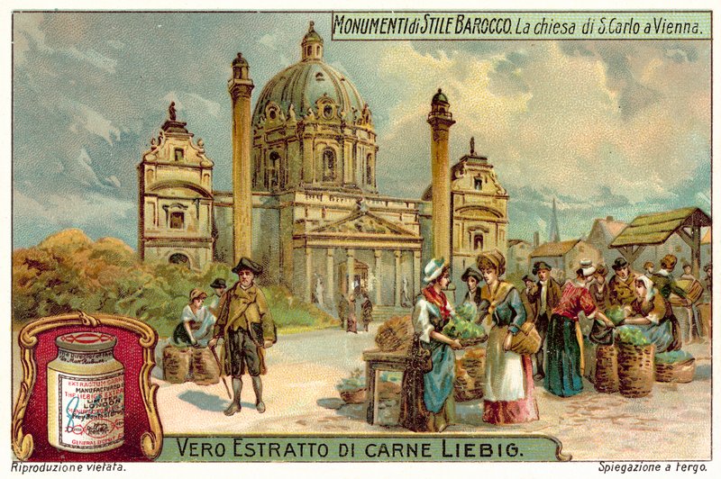 Karlskirche, Wien (chromolitho) af European School
