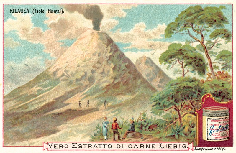 Kilauea, Hawaii (chromolitho) af European School