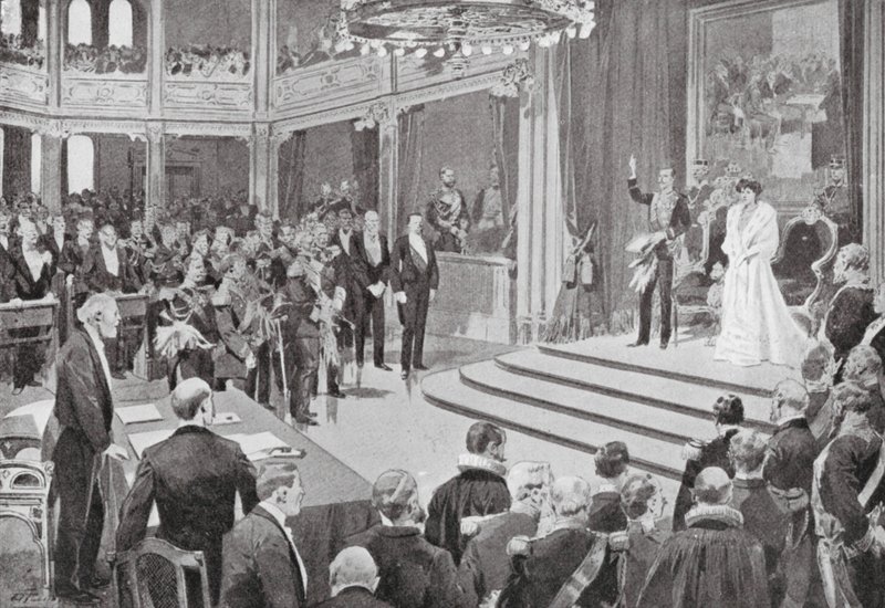 Kong Haakon aflægger ed af European School