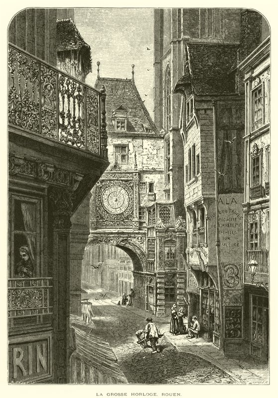 Det store ur, Rouen (gravering) af European School