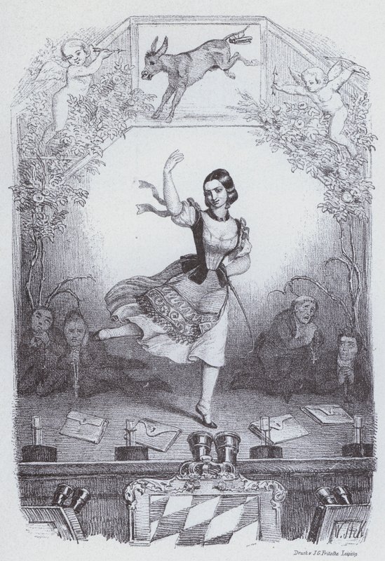 Lola Montez danser bayersk historie (litho) af European School