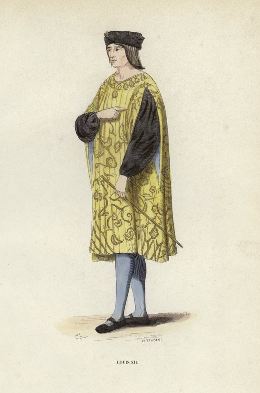 Louis XII (farvet gravering) af European School