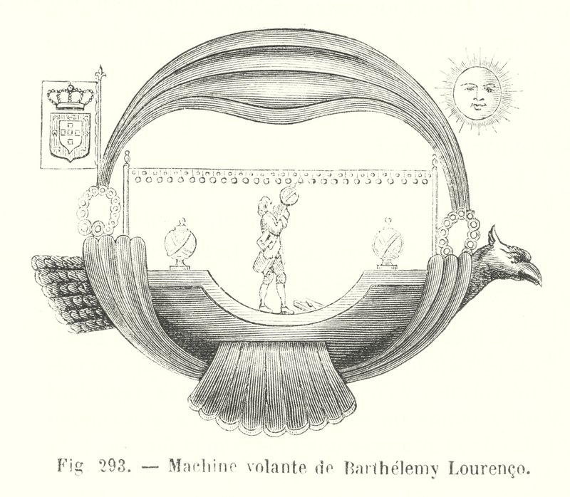 Machine volante de Barthelemy Lourenco (gravering) af European School