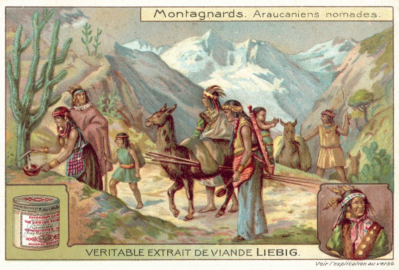 Mapuche nomader (chromolitho) af European School