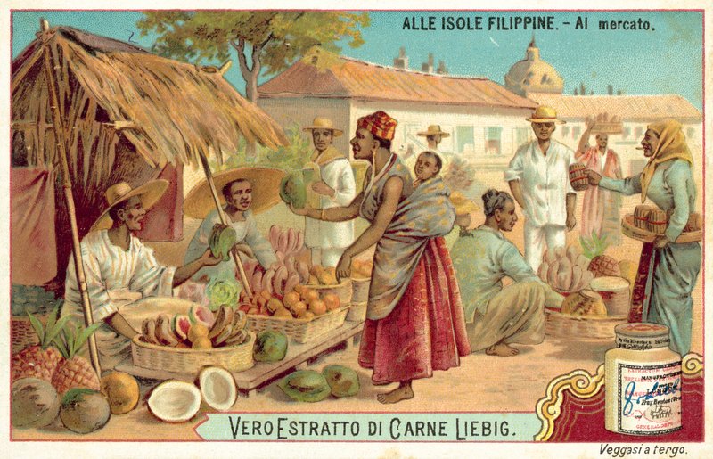 Markedsscene (chromolitho) af European School