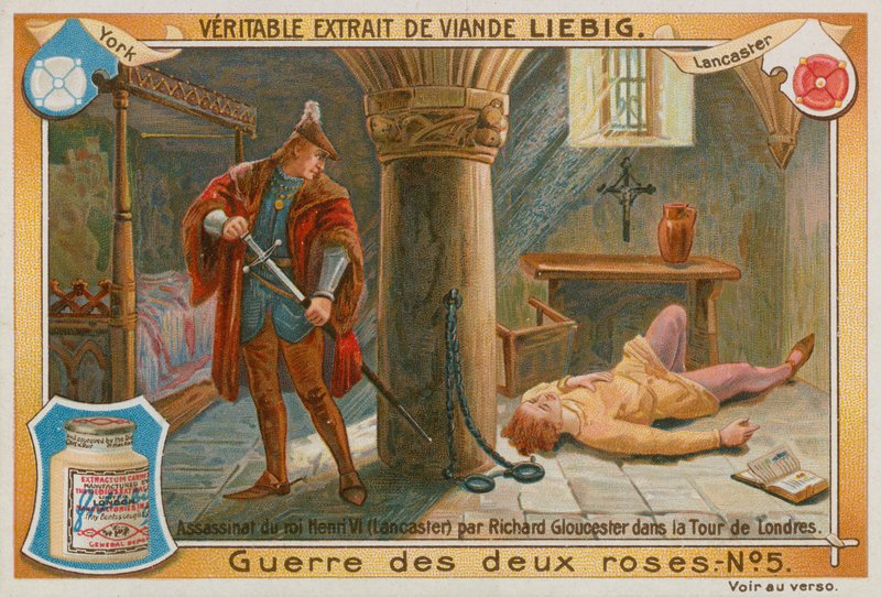 Mordet på kong Henrik VI (chromolitho) af European School