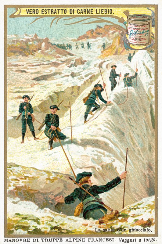 På en gletsjer (chromolitho) af European School