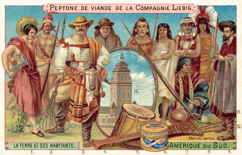 Folk i Sydamerika (chromolitho) af European School